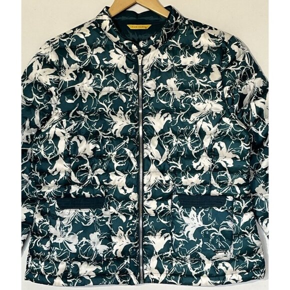 New Louis Castel Green White Down Quilted Zip Lightweight Jacket Puffer - Picture 10 of 12